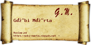 Góbi Márta névjegykártya